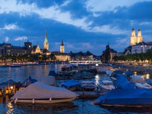 Zurich by night, lights in the old town