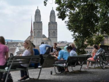 Vista del Grossmünster dal Lindenhof 