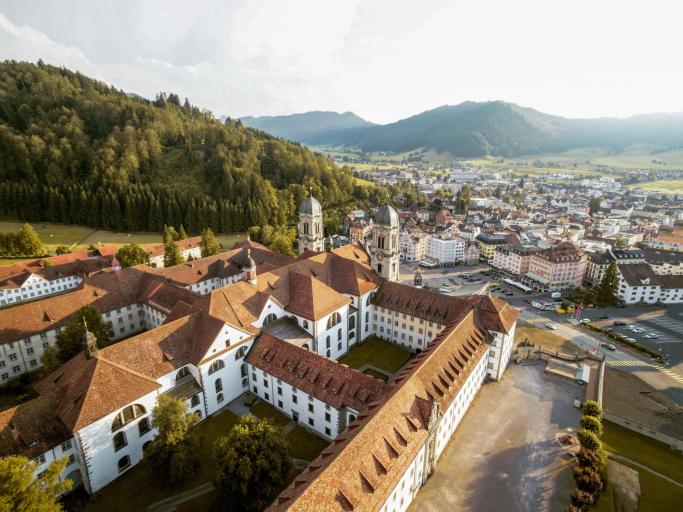 Vue sur le monastère d'Einsiedeln